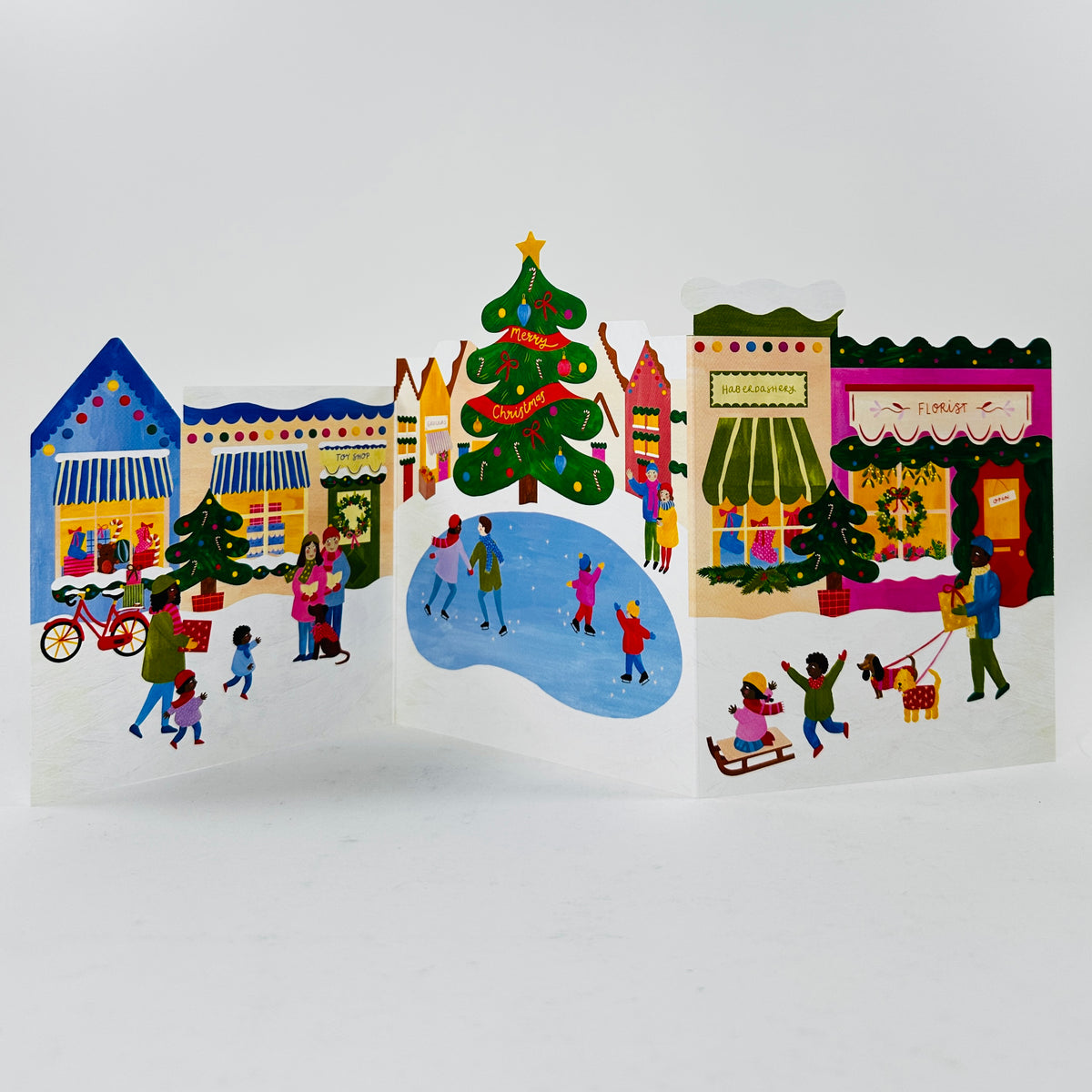 Merry Christmas Town Spectacle - Raspberry Blossom Card