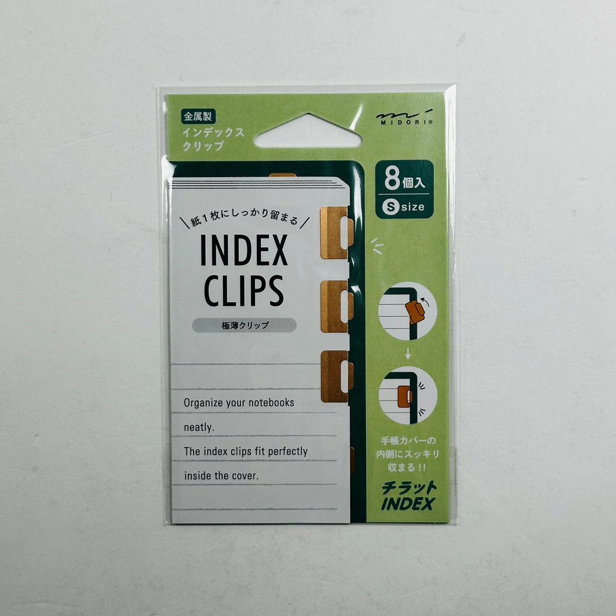 Midori Chiratto Orange Index Clips - Small