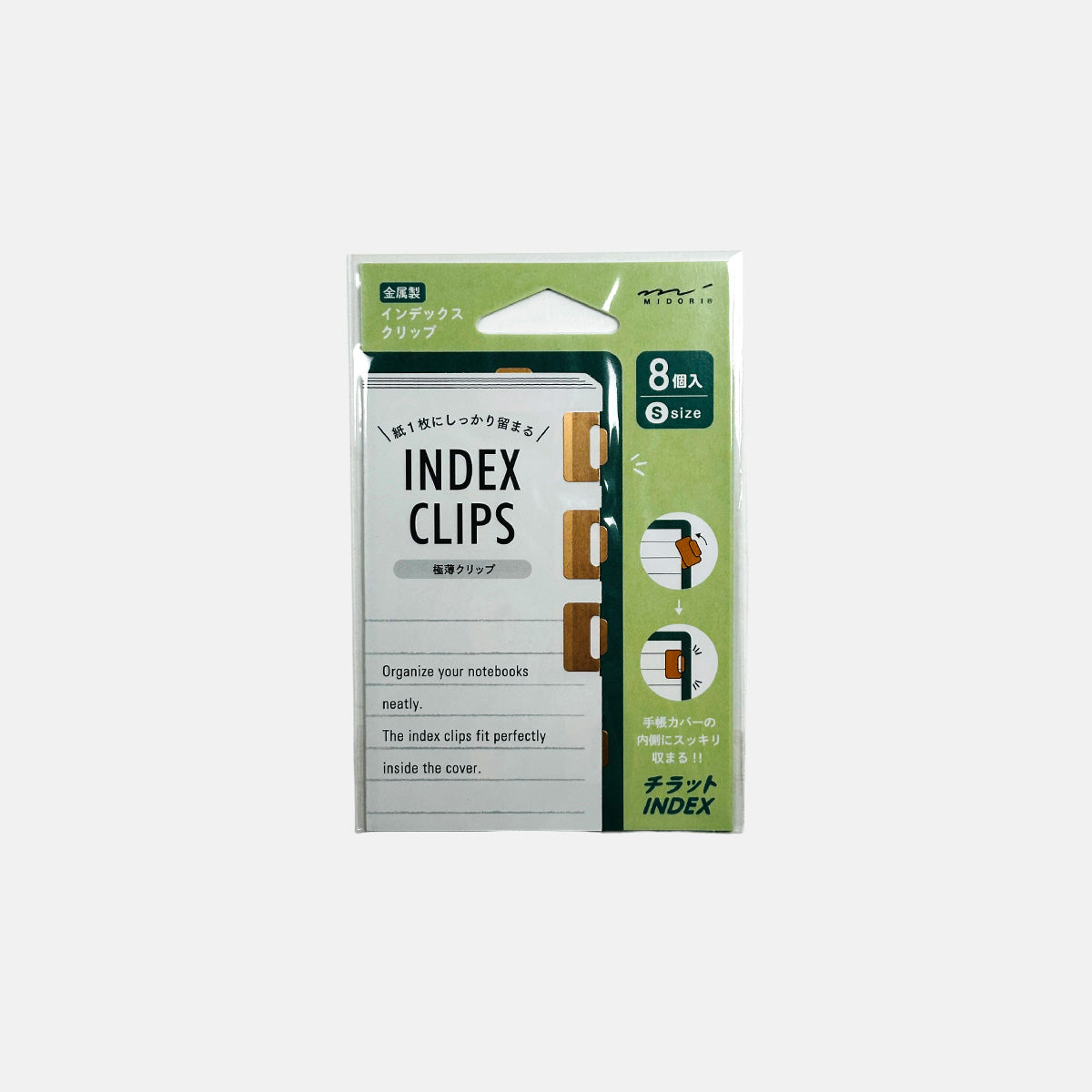 Midori Chiratto Orange Index Clips - Small