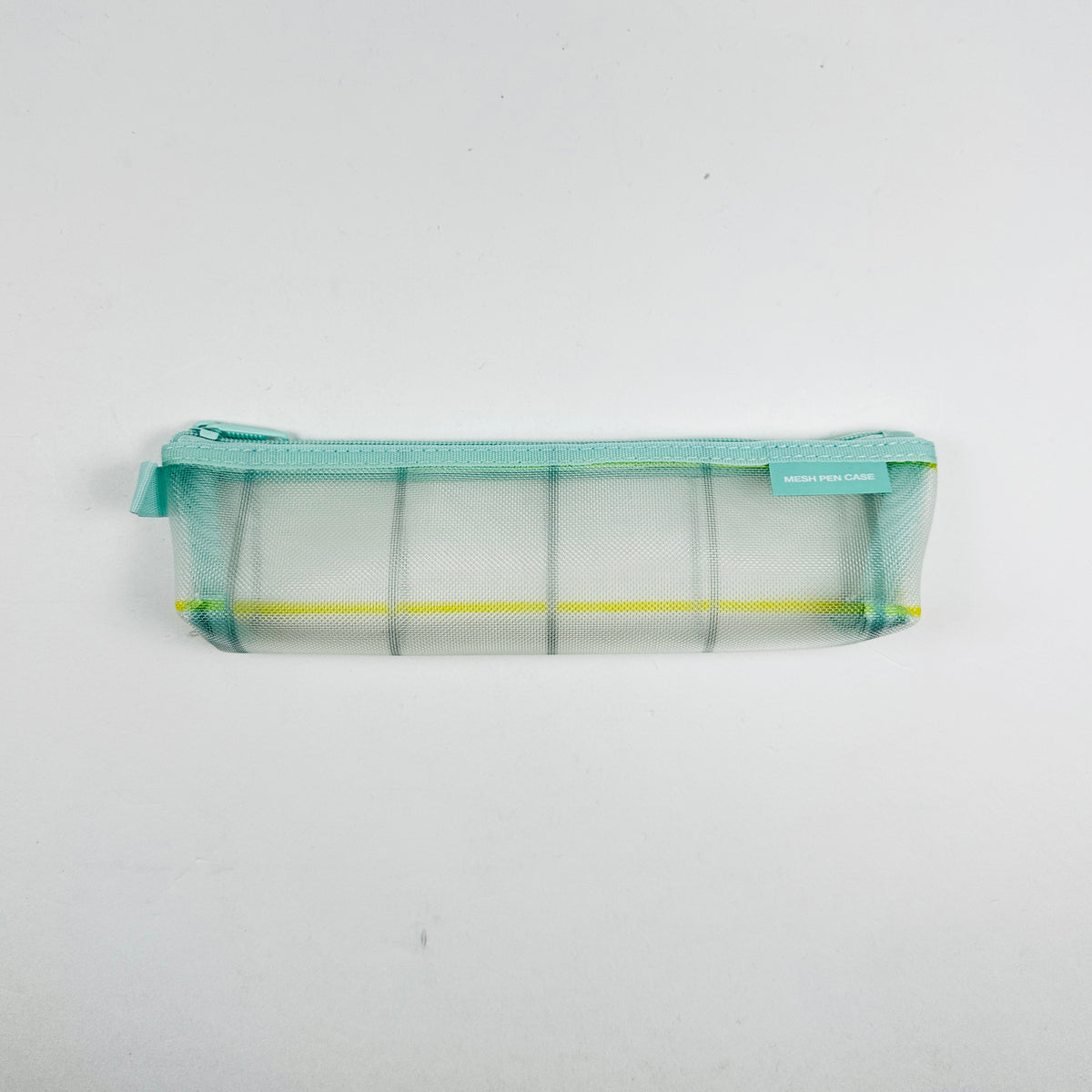 Midori Mesh Pen Case - Check Mint Green