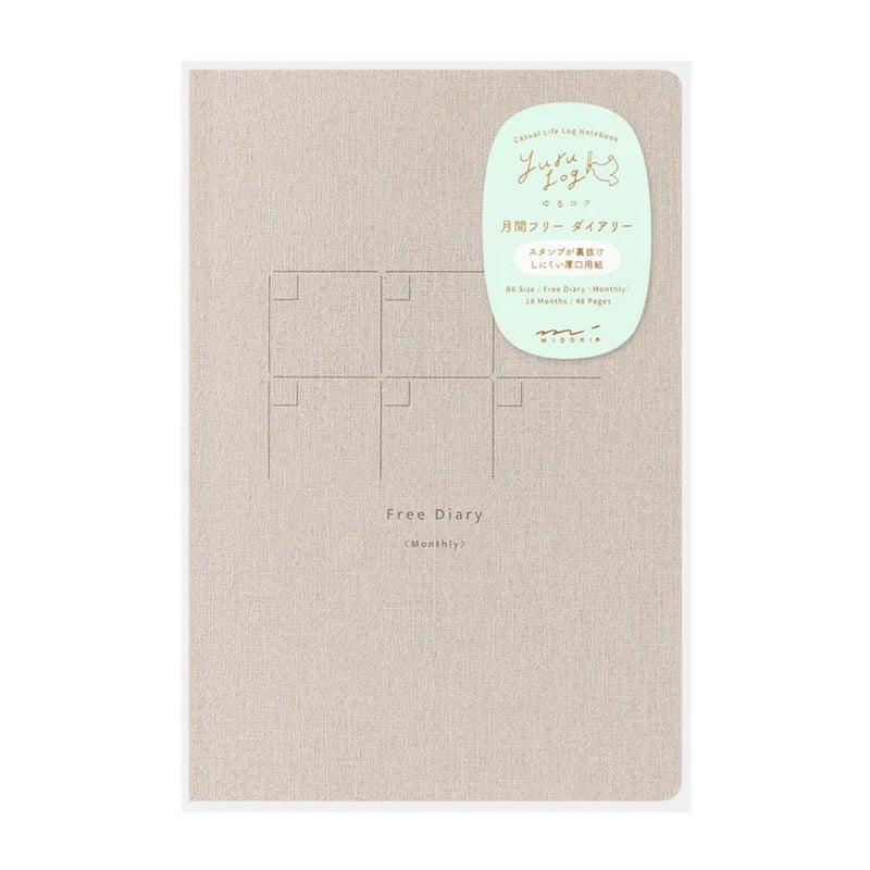 Midori Yuru Log Notebook B6 - Undated Monthly Diary