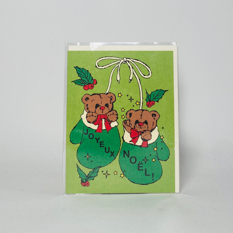 Mitten Bears - Red Cap Card