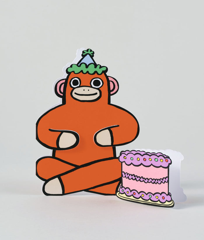 Monkey with Mini Card - Wrap Card