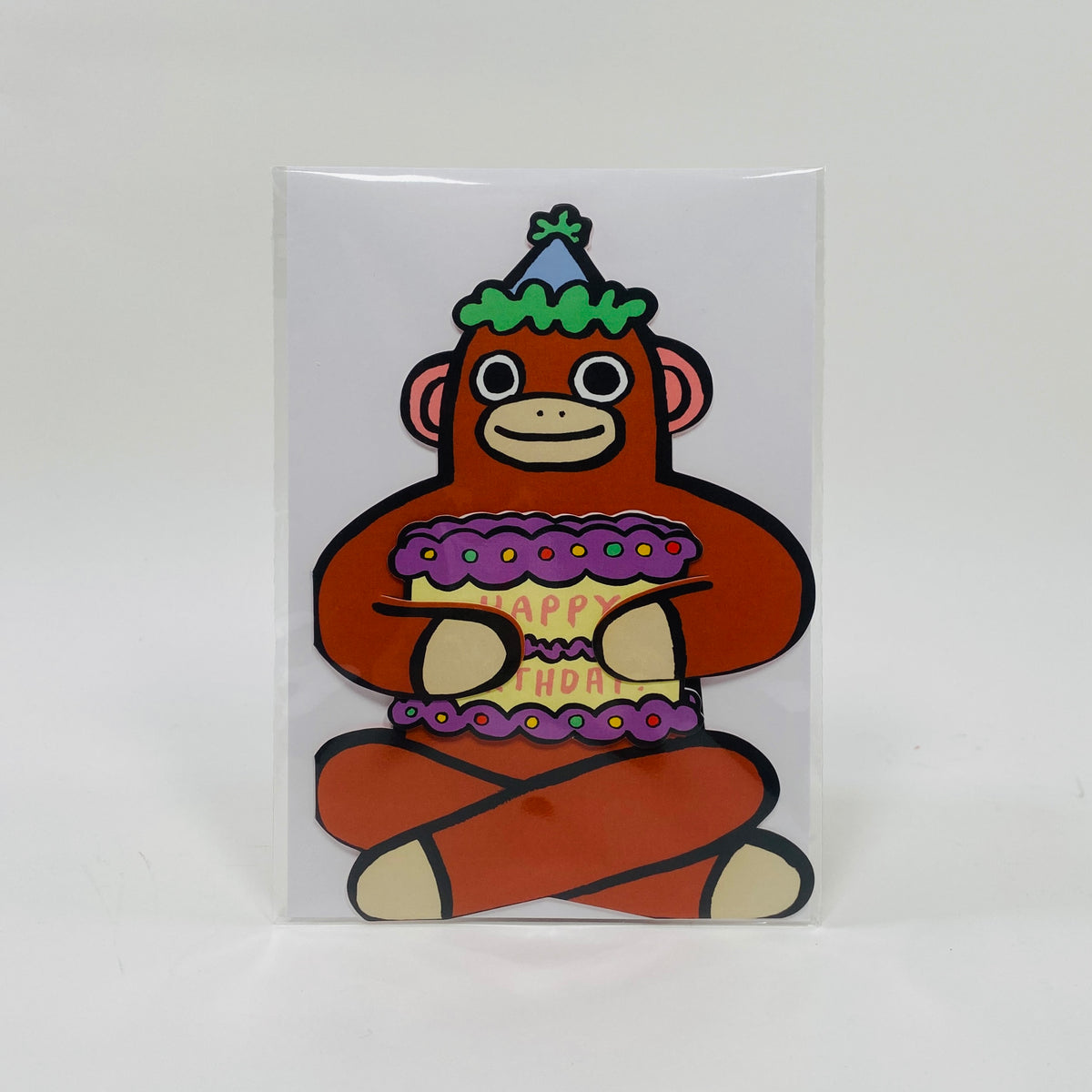 Monkey with Mini Card - Wrap Card