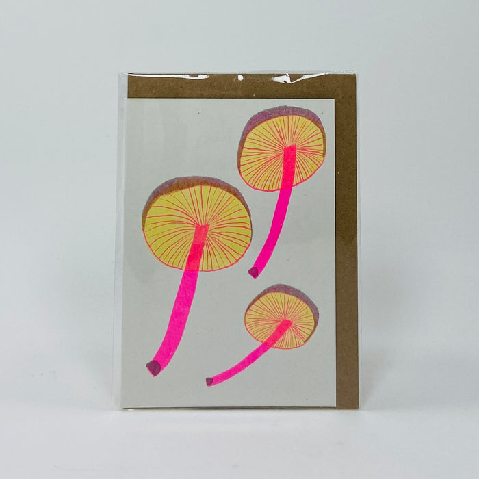 Mushrooms  - Hot Pink Press Card