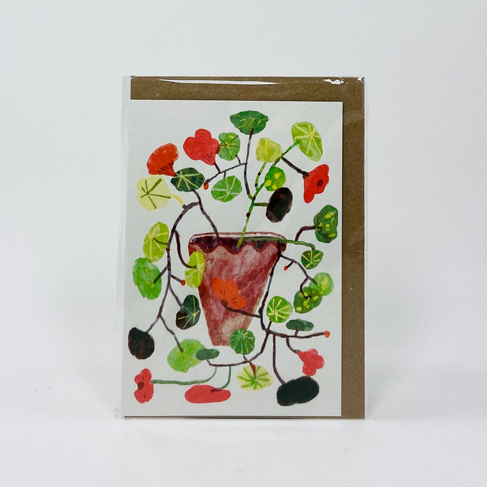 Nasturtium Pot  - Hot Pink Press Card
