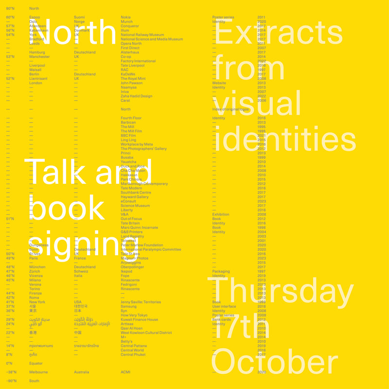 North - Talk and Book Signing - Thursday 17th of October