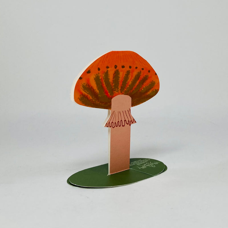 Orange Frilly Mushroom Stand-Up Card - Hadley Card