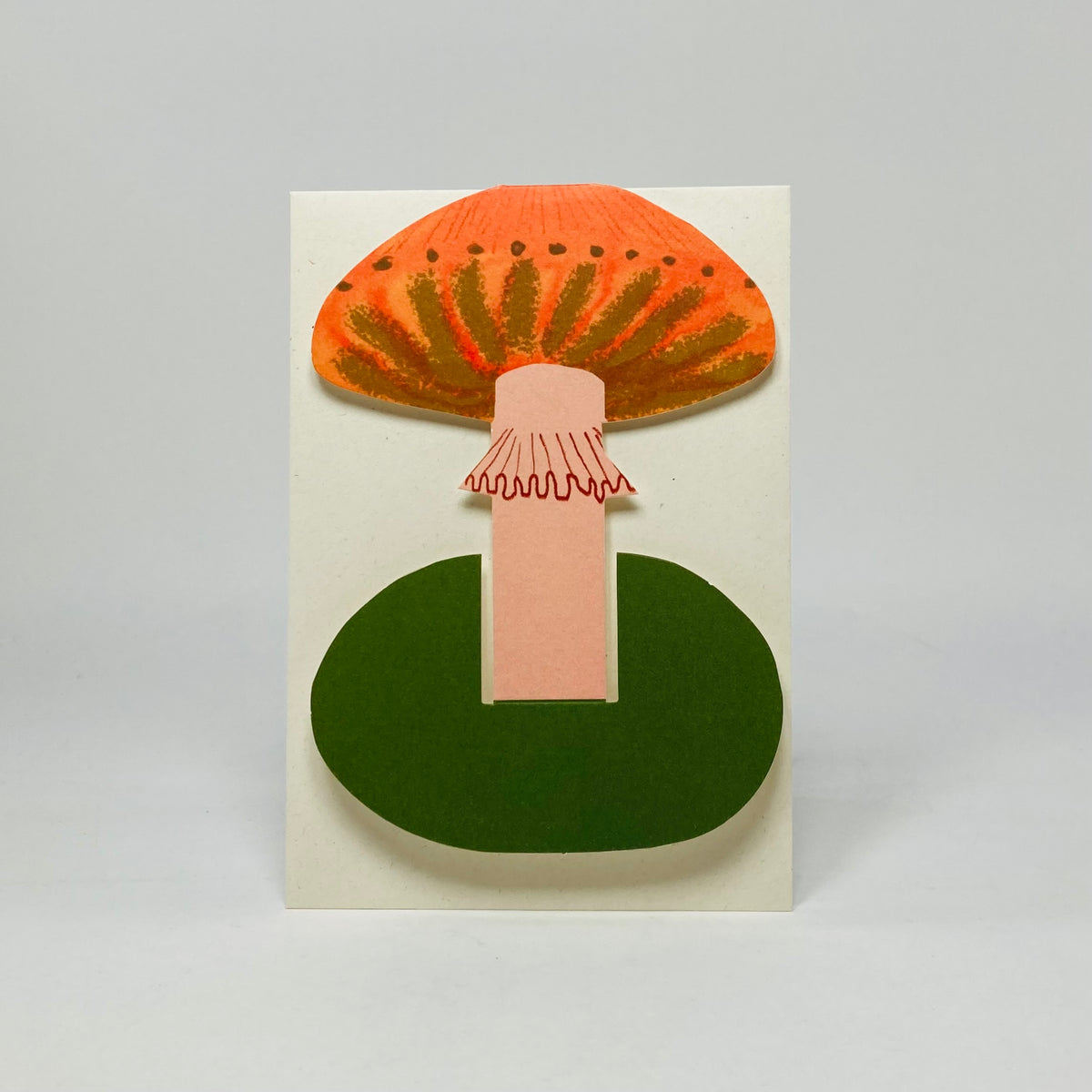 Orange Frilly Mushroom Stand-Up Card - Hadley Card