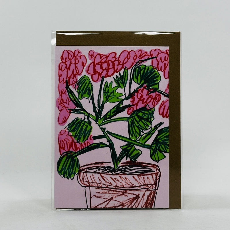 Pink Geranium - Lottie Hall Studio Card