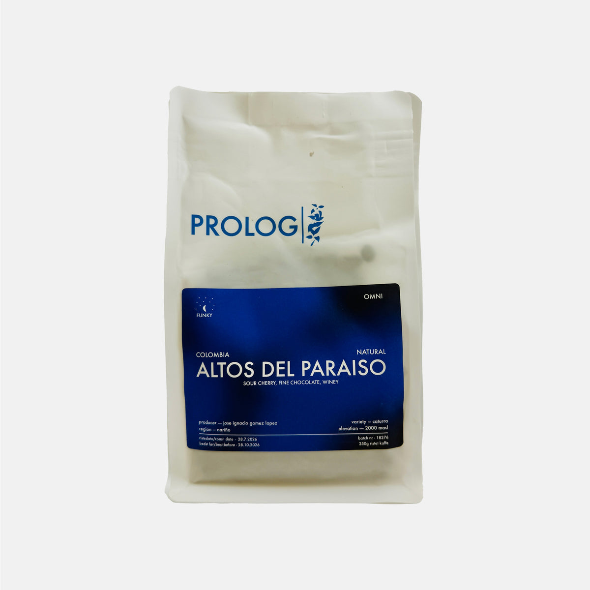 Prolog Coffee - Altos Del Paraiso - Columbia - 250g Bag