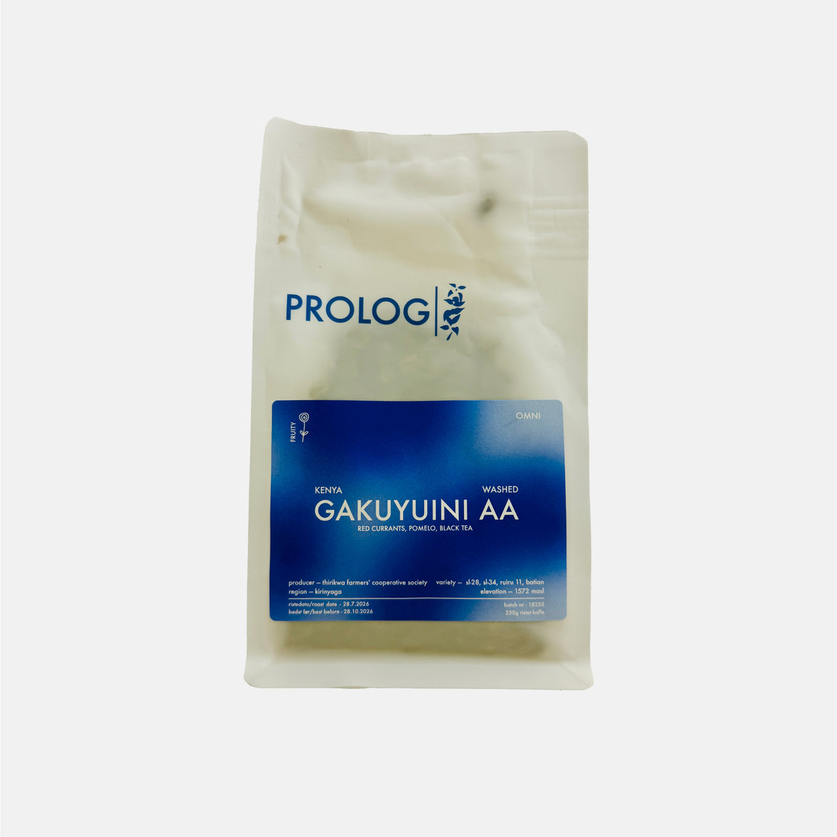 Prolog Coffee - Gakuyuini AA - Kenyan - 250g Bag