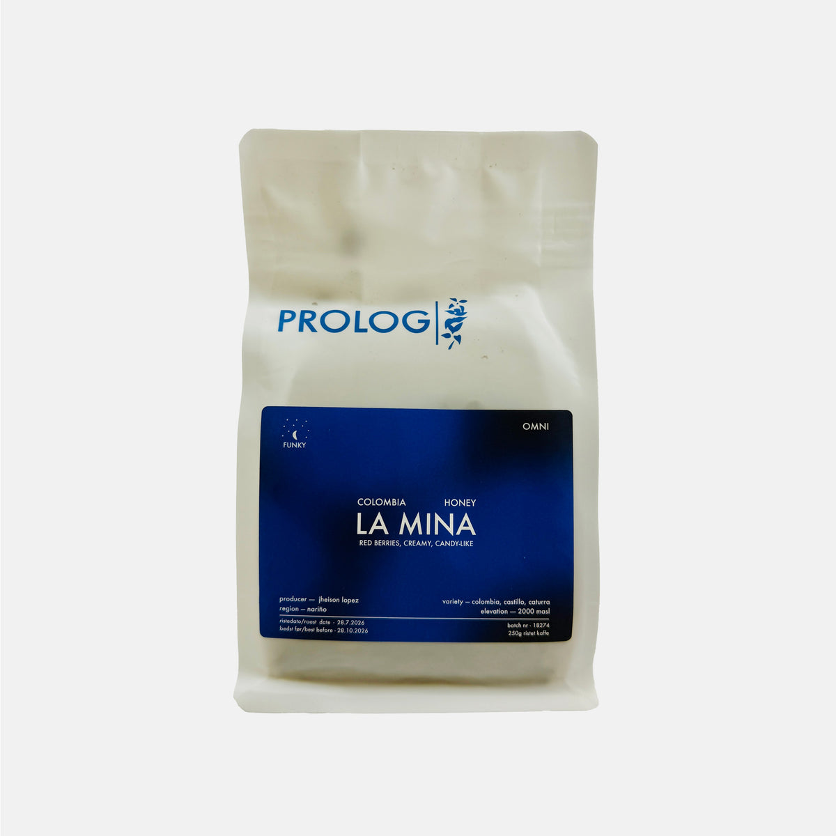Prolog Coffee - La Mina - Columbia - 250g Bag
