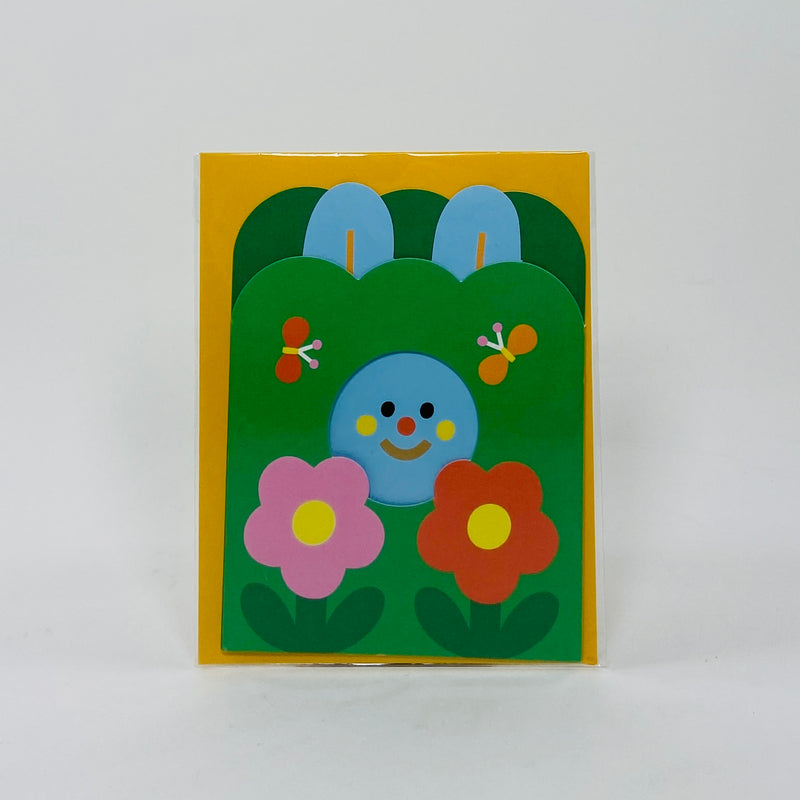Rabbit In Burrow Fold Out Card - Wrap Card