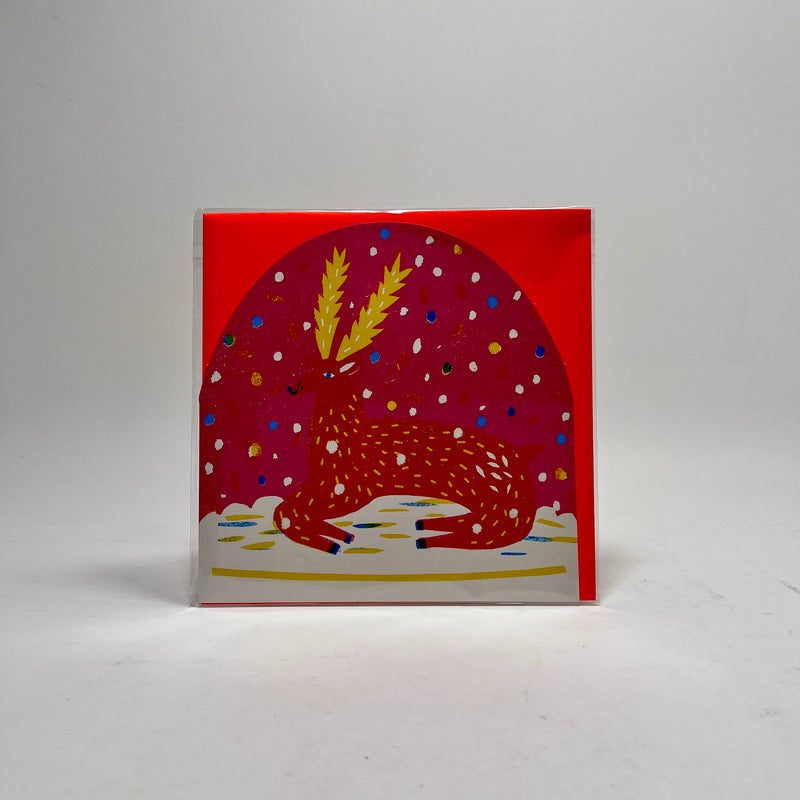 Reindeer Snowglobe - The Printed Peanut Card