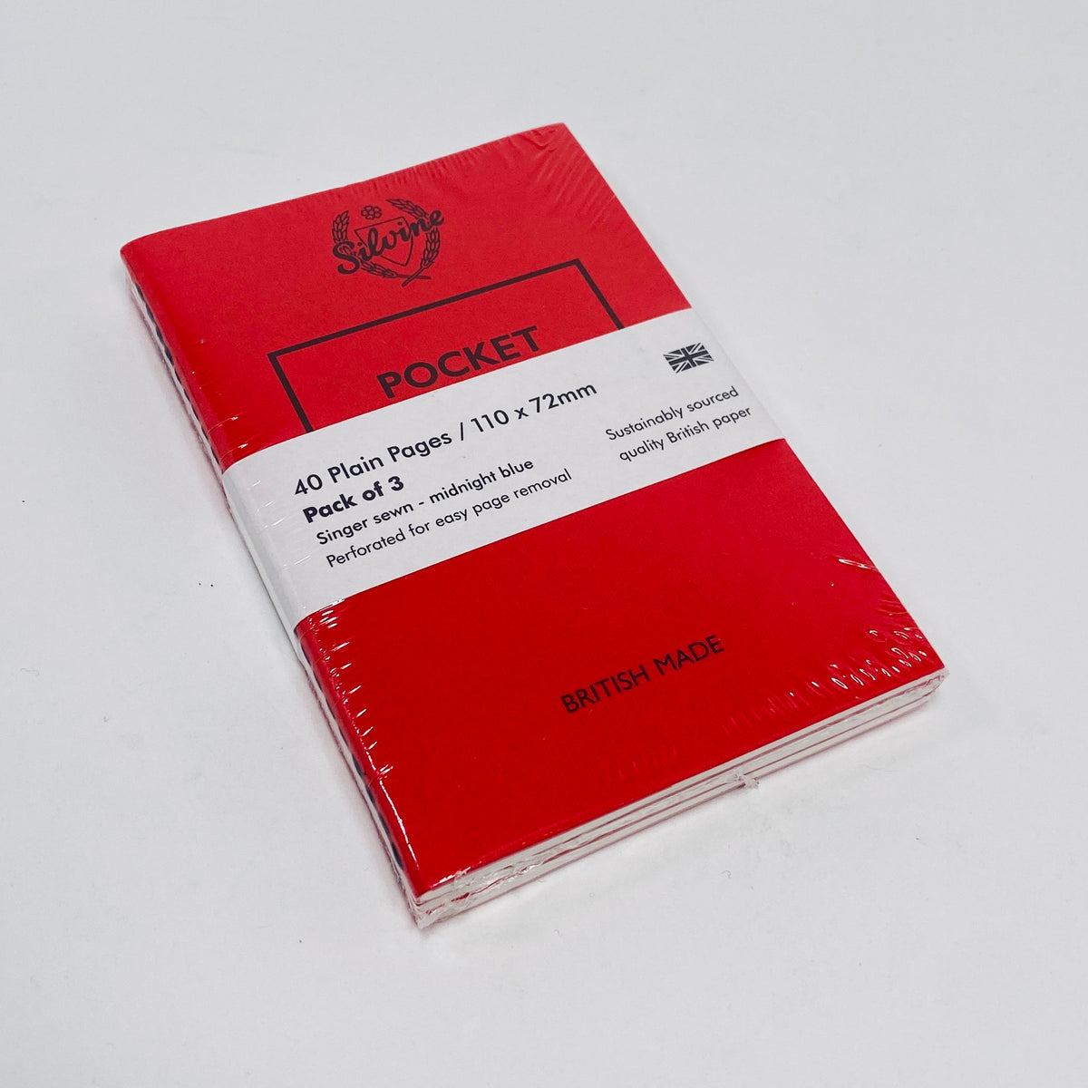 Silvine Pocket Notebook - Pack of 3 (Plain)