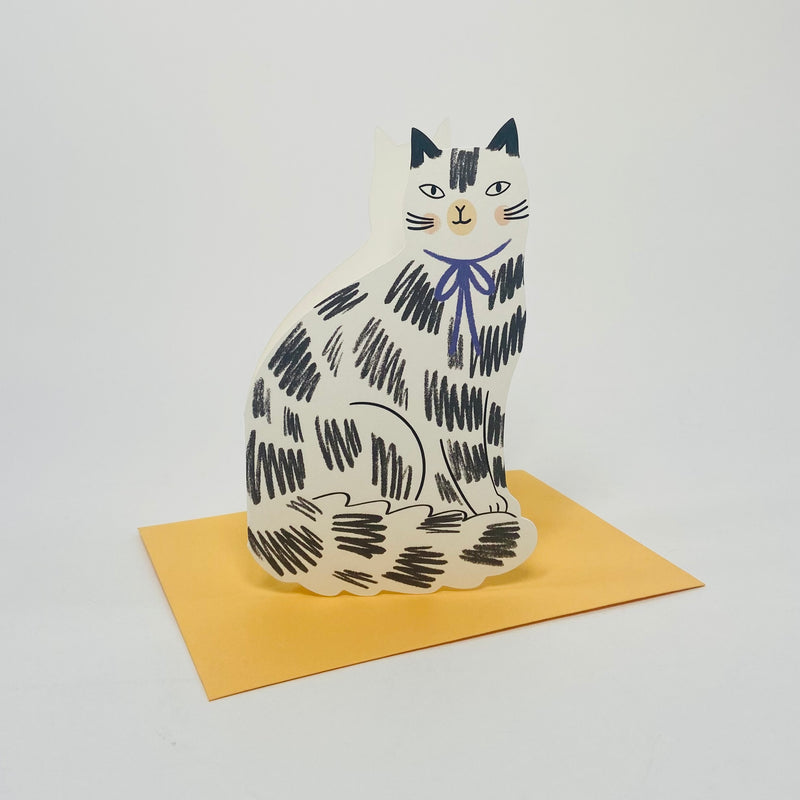 Sitting Kitty Black - Kitty Kenda Card