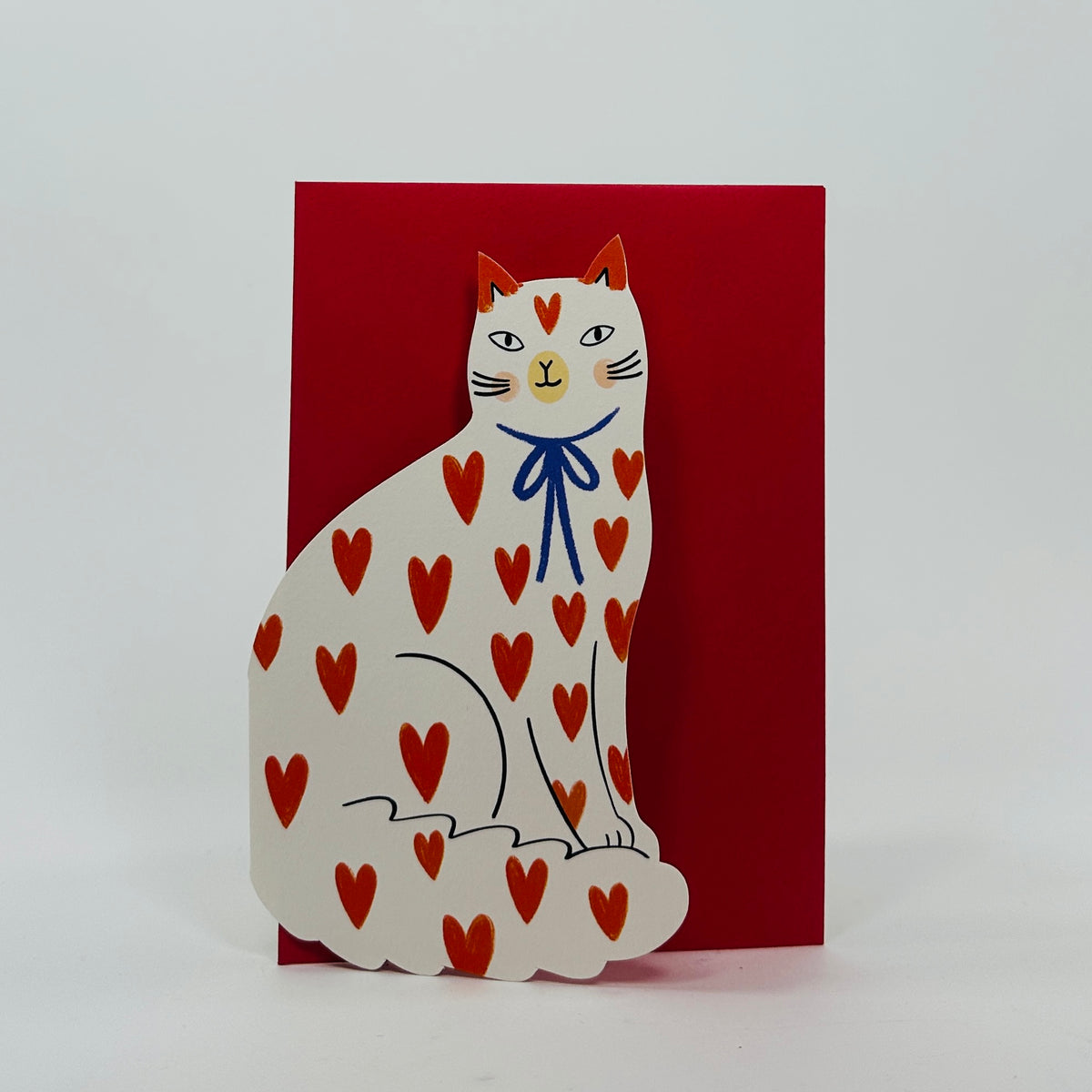 Sitting Kitty Hearts - Kitty Kenda Card