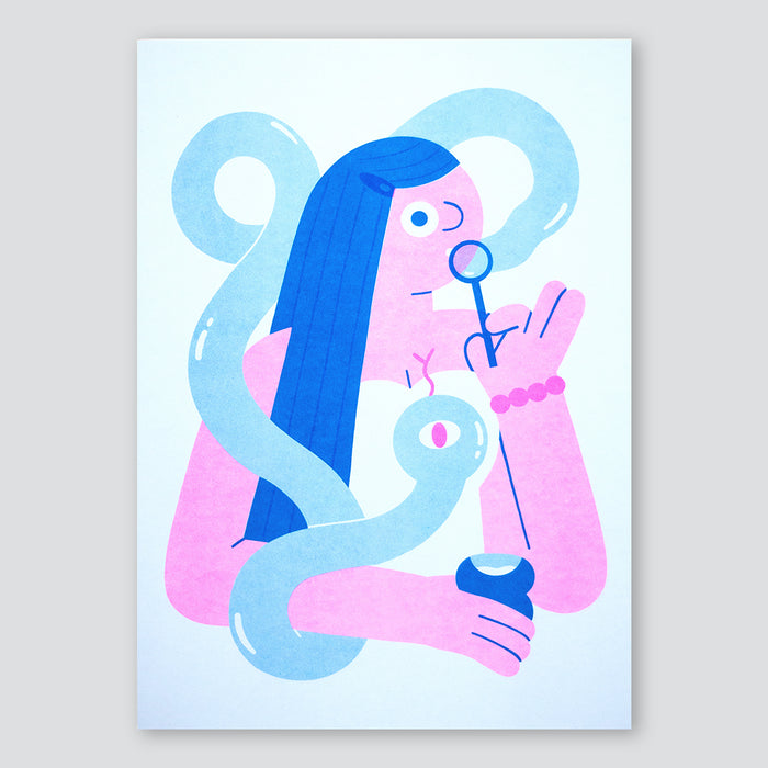 Snake Bubble A3 Print - Lauren Morsley