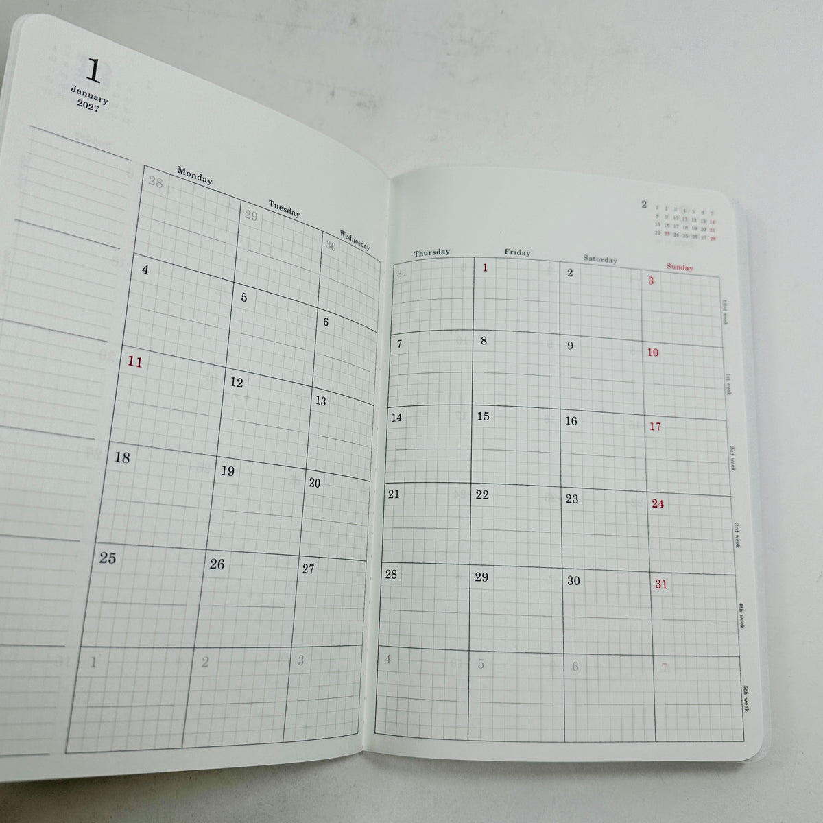 Stalogy Slim Monthly Diary 2026 (A5) - Black