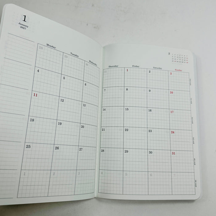 Stalogy Slim Monthly Diary 2026 (A5) - Black