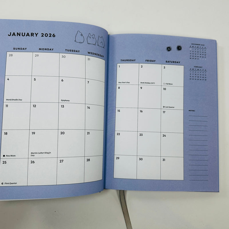 Studio Ghibli My Neighbor Totoro 2026 12-Month Weekly Planner