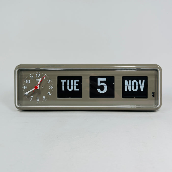 TWEMCO Clock Face & Flip Calendar BQ-38 Grey