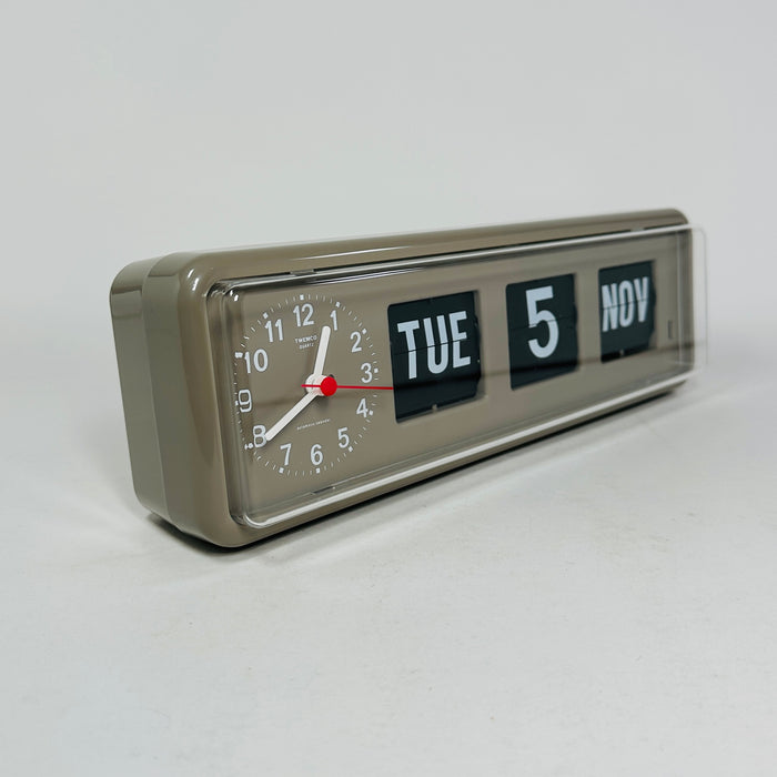 TWEMCO Clock Face & Flip Calendar BQ-38 Grey