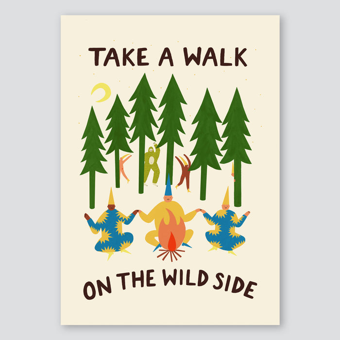 Take a Walk on the Wild Side A3 Print - Little Black Cat