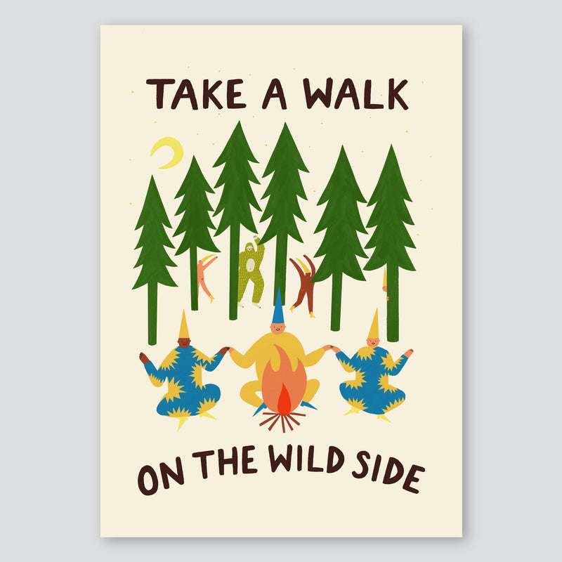 Take a Walk on the Wild Side A3 Print - Little Black Cat