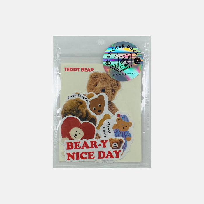 Teddy Bear by Sodeyama Kahoko - Greeting Life Sticker Pack