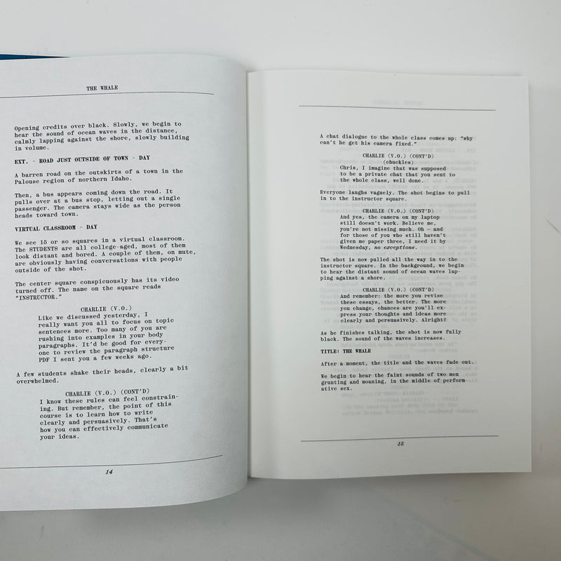 The Whale Screenplay Book