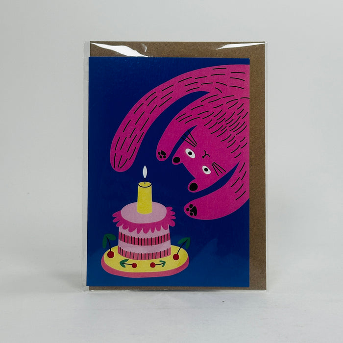 Whimsical Pink Cat - Seek Print