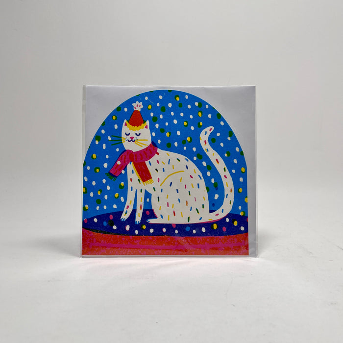 Winter Party Cat - The Printed Peanut Card