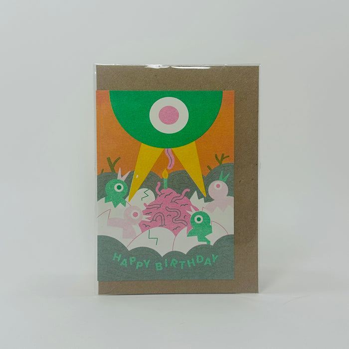 Worm Birthday Cake - Lauren Morsley Card