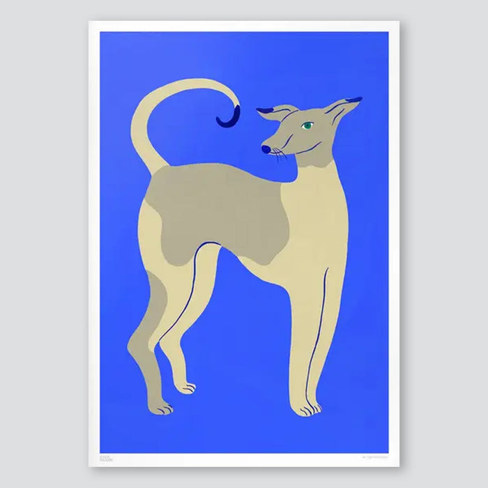 Young Dog on Blue A3 Print - Agathe Singer x Evermade