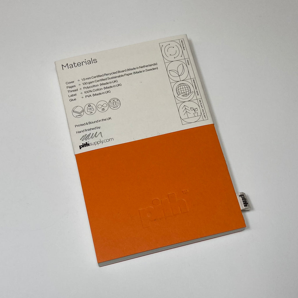 Pith Yuzu Notebook Orange - Blank