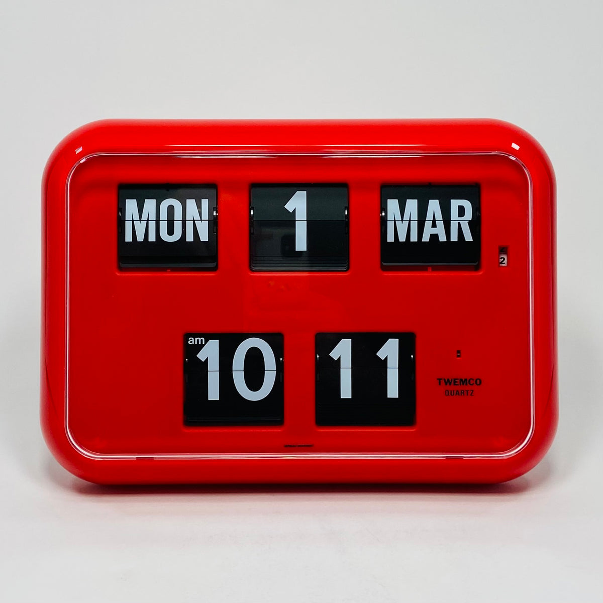 TWEMCO Calendar Flip Wall Clock QD-35 Red