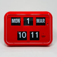 TWEMCO Calendar Flip Wall Clock QD-35 Red