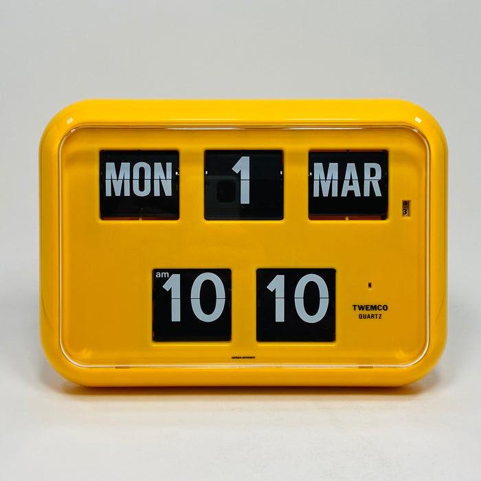 TWEMCO Calendar Flip Wall Clock QD-35 Yellow