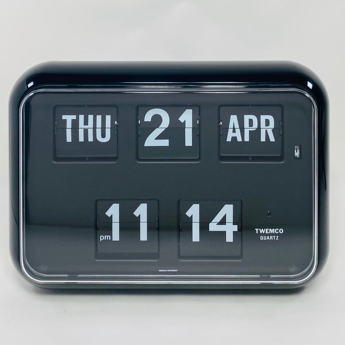 TWEMCO Calendar Flip Wall Clock QD-35 Black