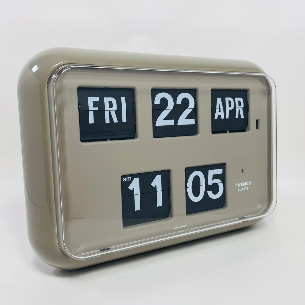TWEMCO Calendar Flip Wall Clock QD-35 Grey