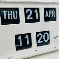 TWEMCO Calendar Flip Wall Clock QD-35 White